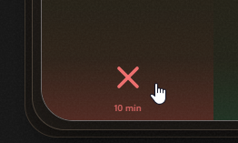 Zoom sur le bouton Fail (rouge) utilisé quand la reconnaissance n'est pas immédiate